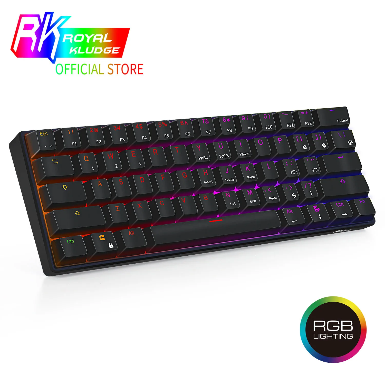 RK ROYAL KLUDGE RK61 RGB Беспроводная компактная механическая клавиатура 60% 61 клавиша Bluetooth