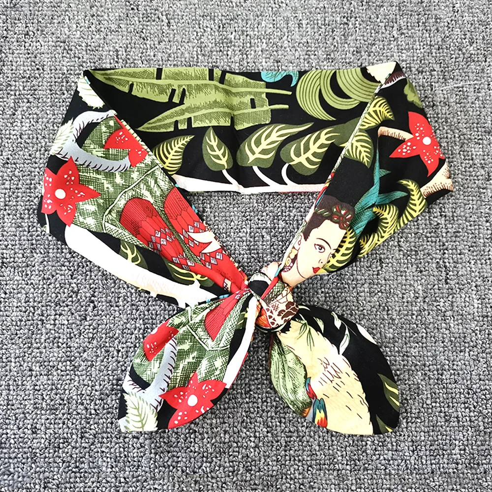 

Cute Print Girls Headwear Cute Ear Rabbit Metal Wire DIY Bow Headband Large Hair Bands Clips 34 Colors Women Hair Accessories
