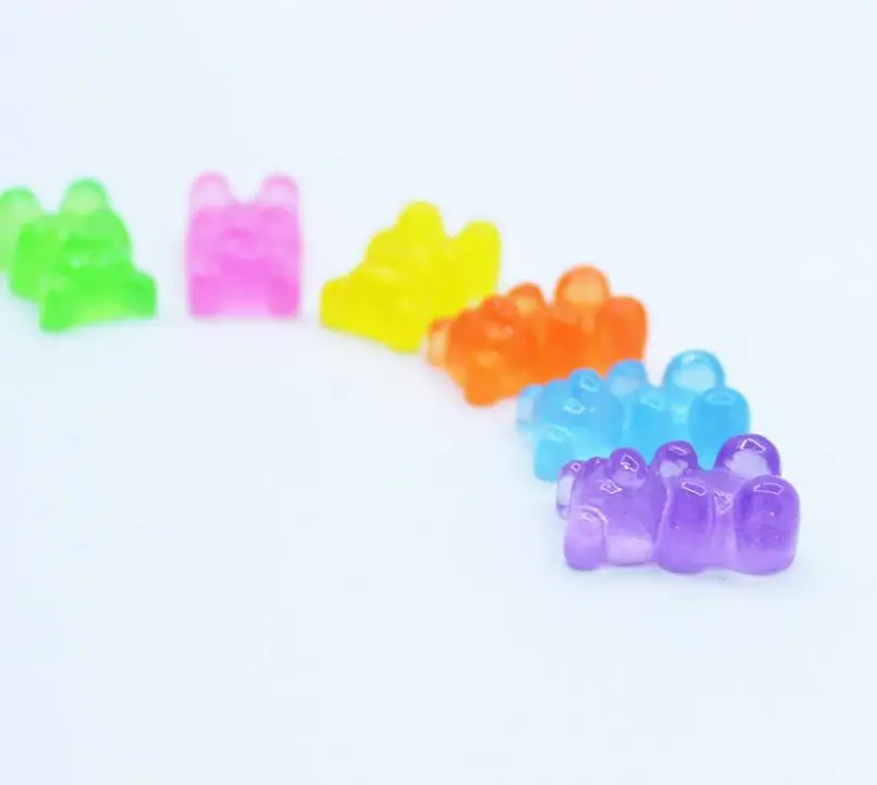 10*17 мм сверкающие милые Медвежонок градиентные цвета с плоской задней