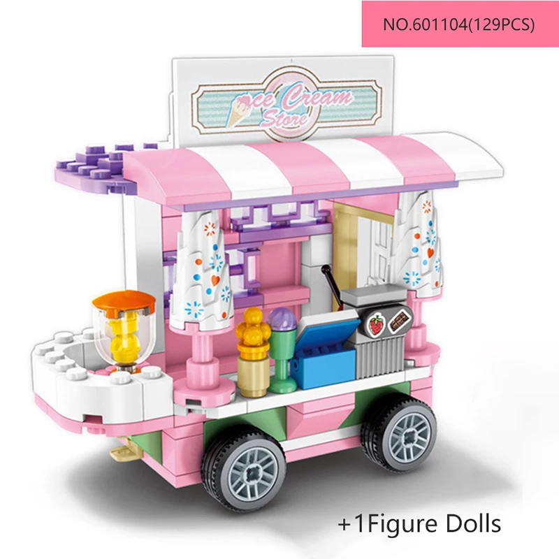 

SEMBO Mini Street View Model Building Miniature Landscape Food Selling Car Vehicle DIY Kids Blocks Puzzle Toys