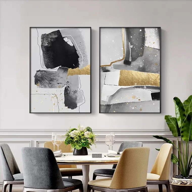 

Modern Hand-painted Canvas Abstract Living Room Paintings Hotel Entrance Decorative Painting Porch Mural Without Frame