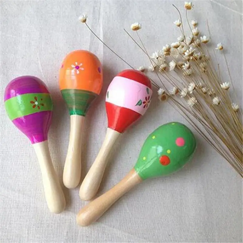 Деревянная погремушка медведь музыкальное деревянное кольцо детские погремушки