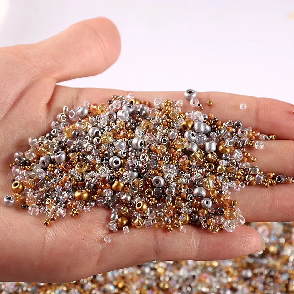 Mixed 1.5-4mm Glass Beads Colorful Round Spacer SeedBeads For DIY Jewelry Making Necklace Bracelet Embroidery Accessories 1000pc | Дом и сад