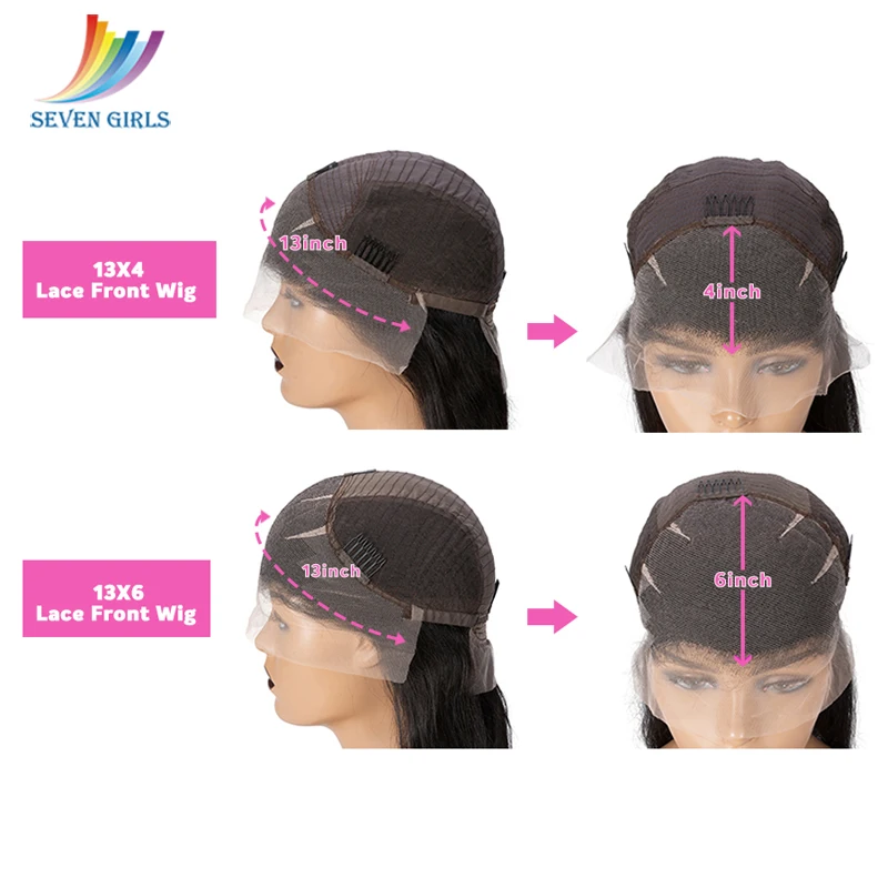 Парики Sevengirls на шнуровке спереди натуральные волосы с необработанными волосами