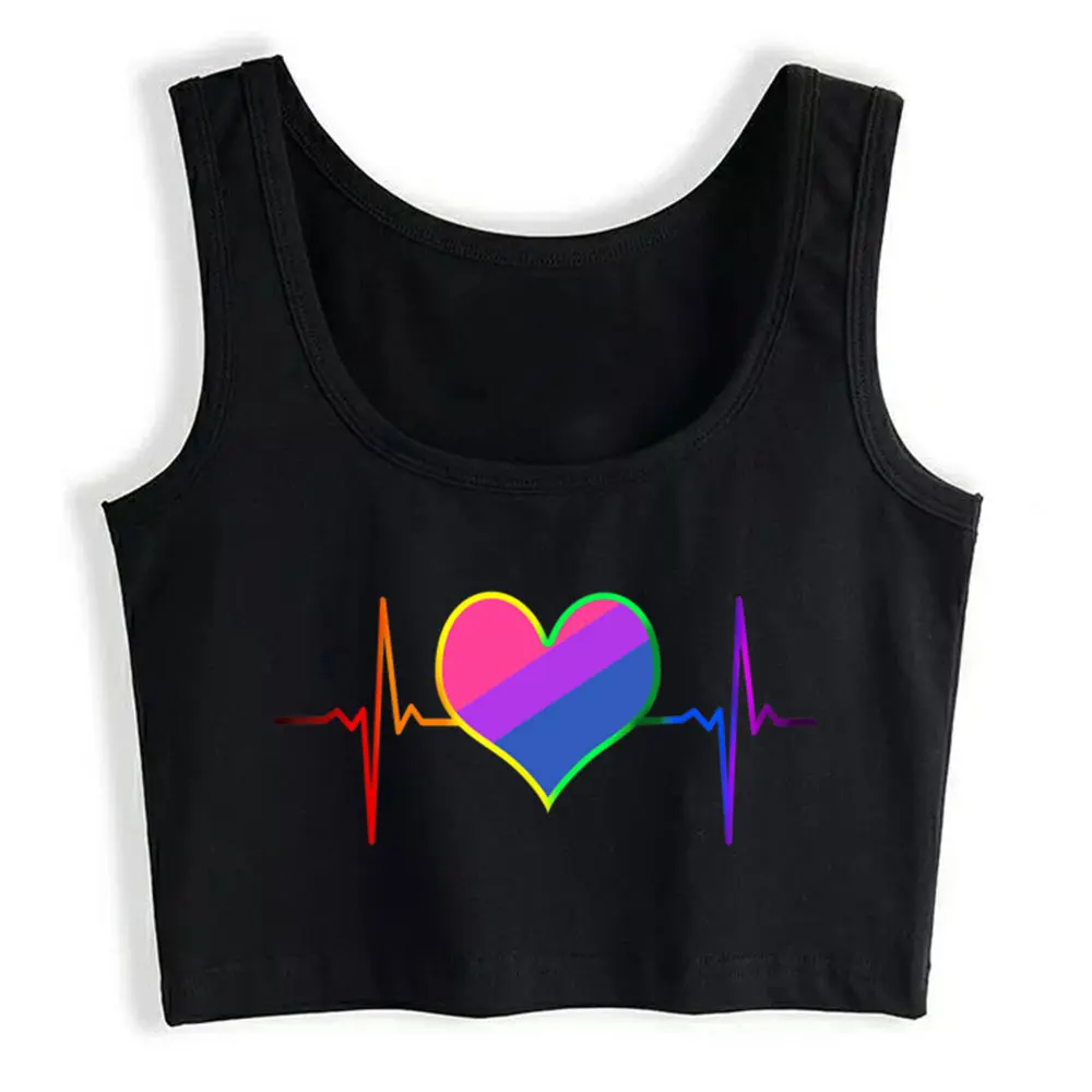 

Crop Top Bisexual Pride Heart Beat Lgbt Community Pride Hip Hop Inscriptions Y2k Tops Womens Tops blusas mujer de moda verano