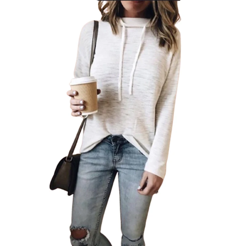 

2019 Women Autumn Winter Solid Slim Turtleneck Long Sleeve Loose Hoodies Casual Plus Size S-5XL Hooded Sweatshirt SJ3953M