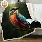 Kingfisher by Khalia художественное покрывало для кровати, яркое 3D принтованное шерпа флисовое плюшевое покрывало, цветное пушистое одеяло для дивана