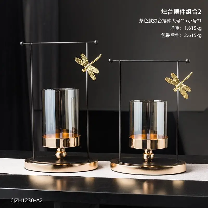 

Golden wrought iron candle holder decoration candle holder home candlelight dinner romantic table decoration