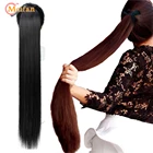 MEIFAN 5 размеров длинные прямые ленты с кулиской хвост с зажимом для конского хвоста удлинители волос Синтетические аксессуары для волос