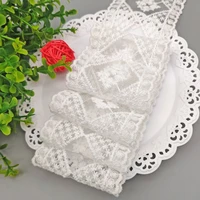 5yards white lace ribbon fabric webbing decoration sun gift packing polyester material tablecloth skirt fashion accessories 7cm