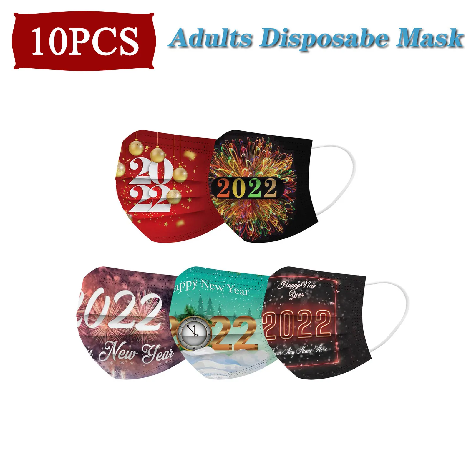 

50PCS Adult mascarillas 2022 Flower Pattern Mesh Fireworks Disposable Face Mask Protection 3-Layer Breathable Earloop Mouth Mask