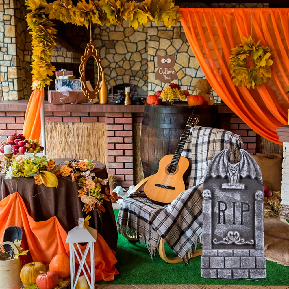 

2Pcs Tombstone Decor Haunted House Prop Tombstone Adornment Prank Prop