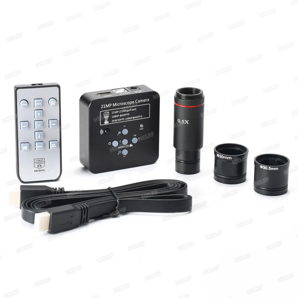 21MP 2K 1080P 60FPS HD USB промышленный цифровой видео микроскоп камера + 0.5X C-Mount объектив