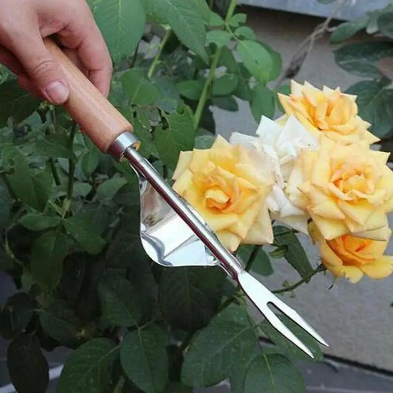 Steel Root Extractor Wooden Hand Weeder Removal Machine Weed Puller Garden Grass Long Handle Tools Removing Tool | Инструменты