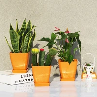 10 color plastic square flower pot 6 510cm succulent plants nursery pots home office decoration bonsai container