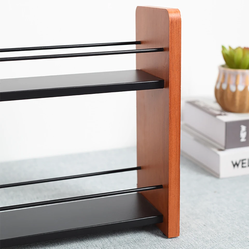 Полка для хранения кухонного шкафа домашние 2-уровневые полки специй деревянная