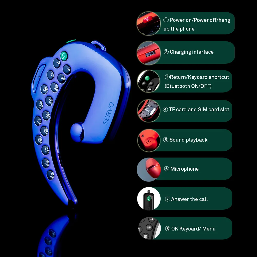 

Bluetooth 5.0 Earphone Wireless Headset Voice Call with Microphone Support TF SIM Card Slot Bluetooth Dialer Earphones