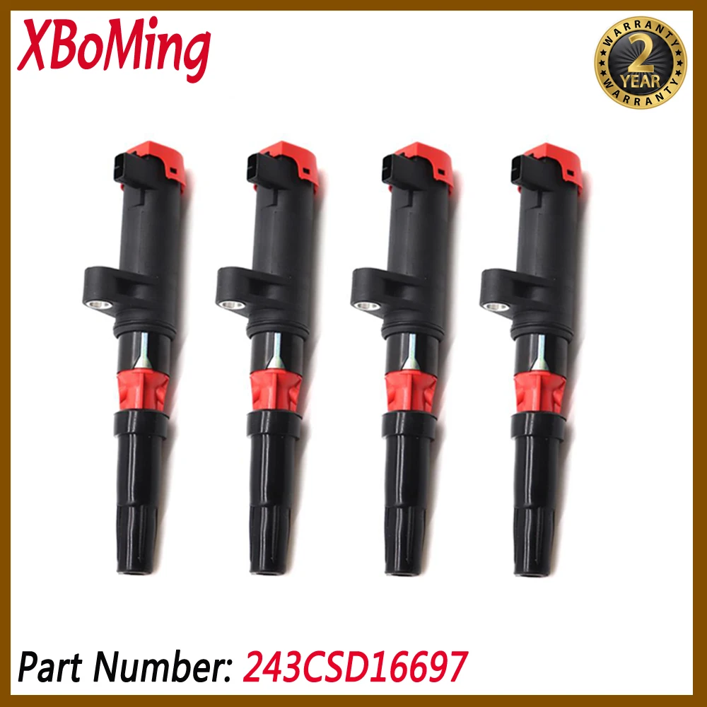 

4PCS/lot Ignition Coil Kit 243CSD16697 8200405098 For Renault Clio Megane Scenic Laguna F4P F4R K4J K4M