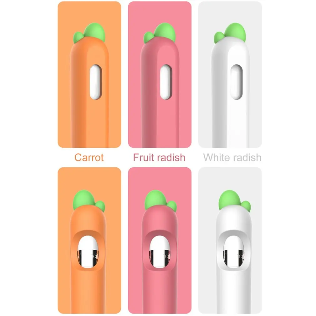 

Милый мягкий силиконовый пенал с морковкой для Apple Pencil 1 2, чехол для iPad, планшета, сенсорного стилуса, мультяшный защитный чехол