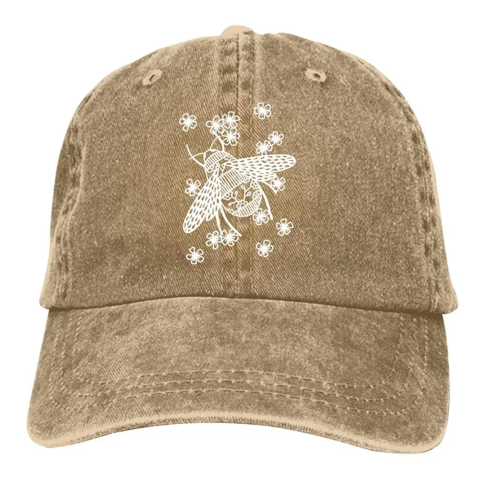 TSDFCBees Papercut Bug Illustration Double Buckle Adjustable Cowboy Personality Retro Hat |