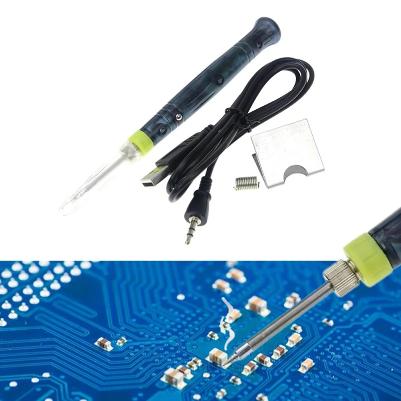 5 в 8 Вт USB Электрический паяльник с наконечником сенсорный переключатель 2A