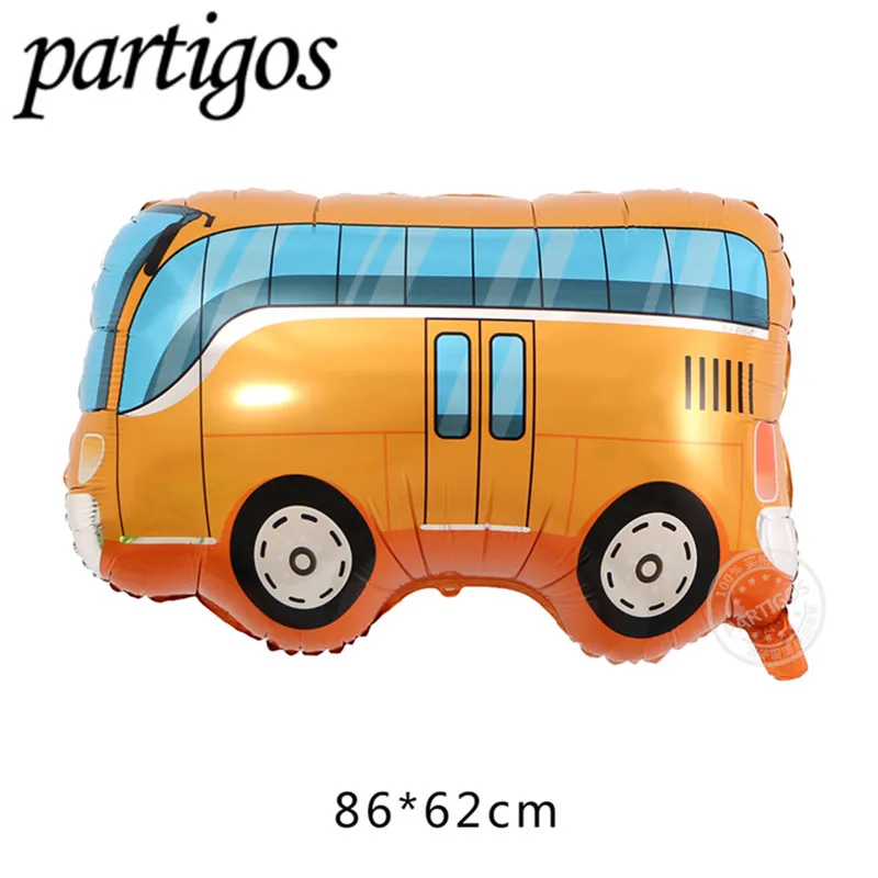 Bus DIY Мультяшные автомобильные воздушные шары пожарная машина поезд фольгированный шар скорая помощь гелиевые шары Детские подарки День Рождения Декор детские игрушки - Цвет: Bus