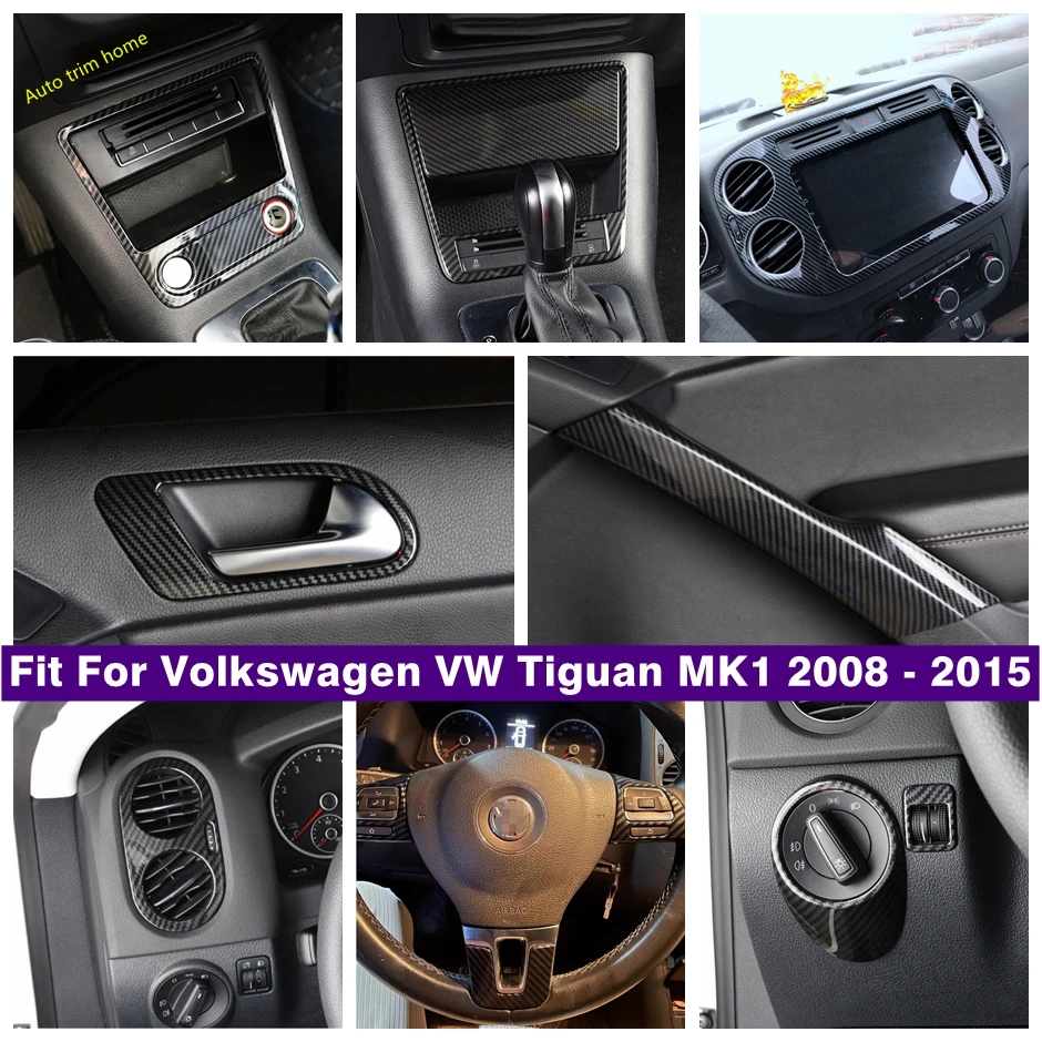 

ABS Carbon Fiber Air AC / Inner Armrest / Lamps Control Panel Cover Trim For Volkswagen VW Tiguan MK1 2008 - 2015 Interior Parts
