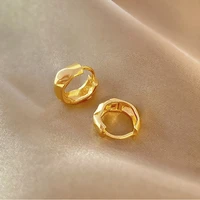 2021 trend hoop earrings women earings woman jewelry gold plate copper korean fashion piercing ear rings female dangle earring