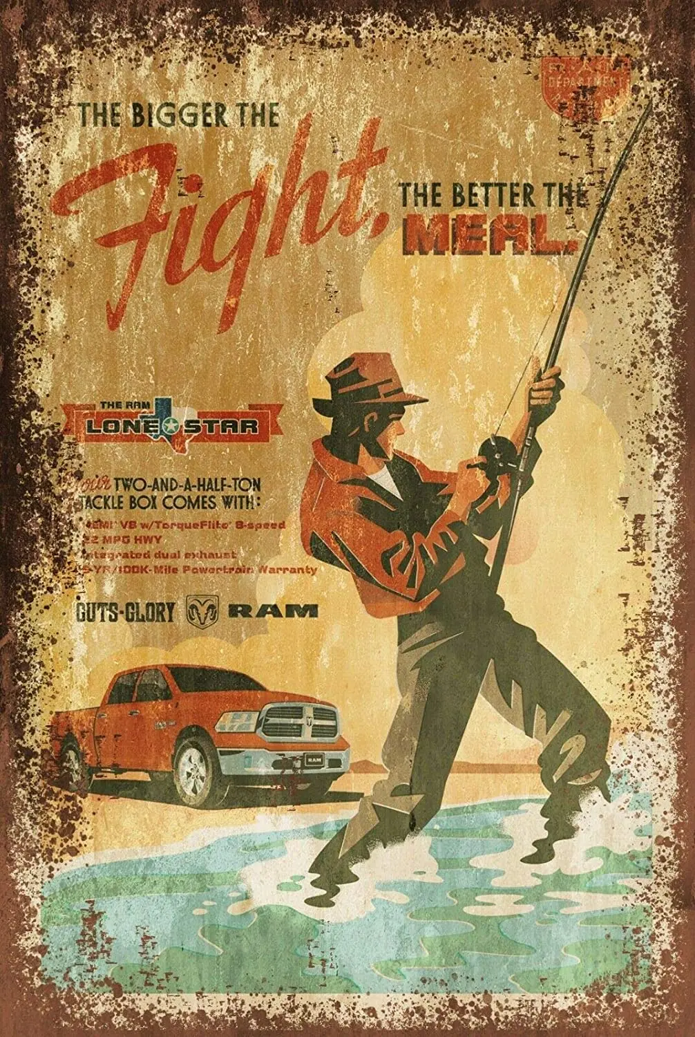 

Ram Truck Metal Tin Sign 12x8 Inch Decor
