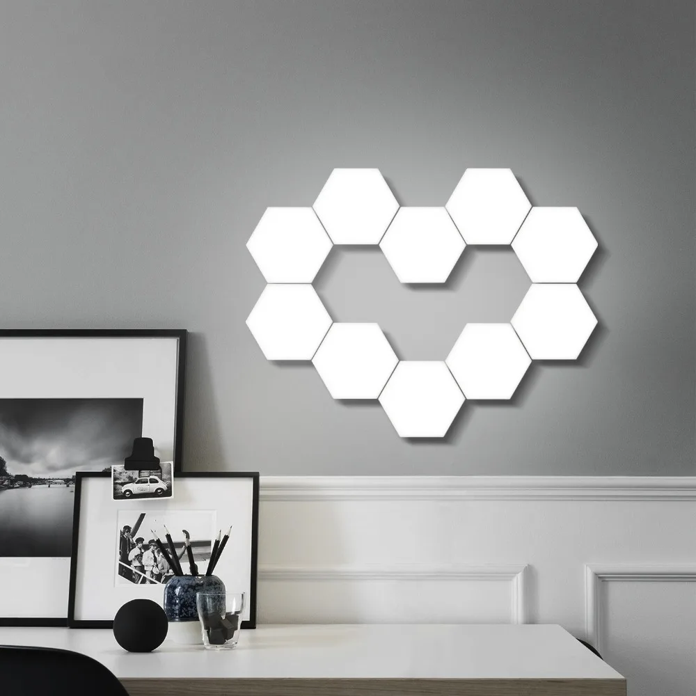 DIY Quantum Lamp LED Hexagonal Lamp Touch Sensitive Modular Night light Magnetic Hexagons Creative Decoration Wall Lamp