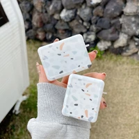 cute flower earphone case for airpods pro 2 1 3 silicone marble headphone accessories protective cover with keychain for girls