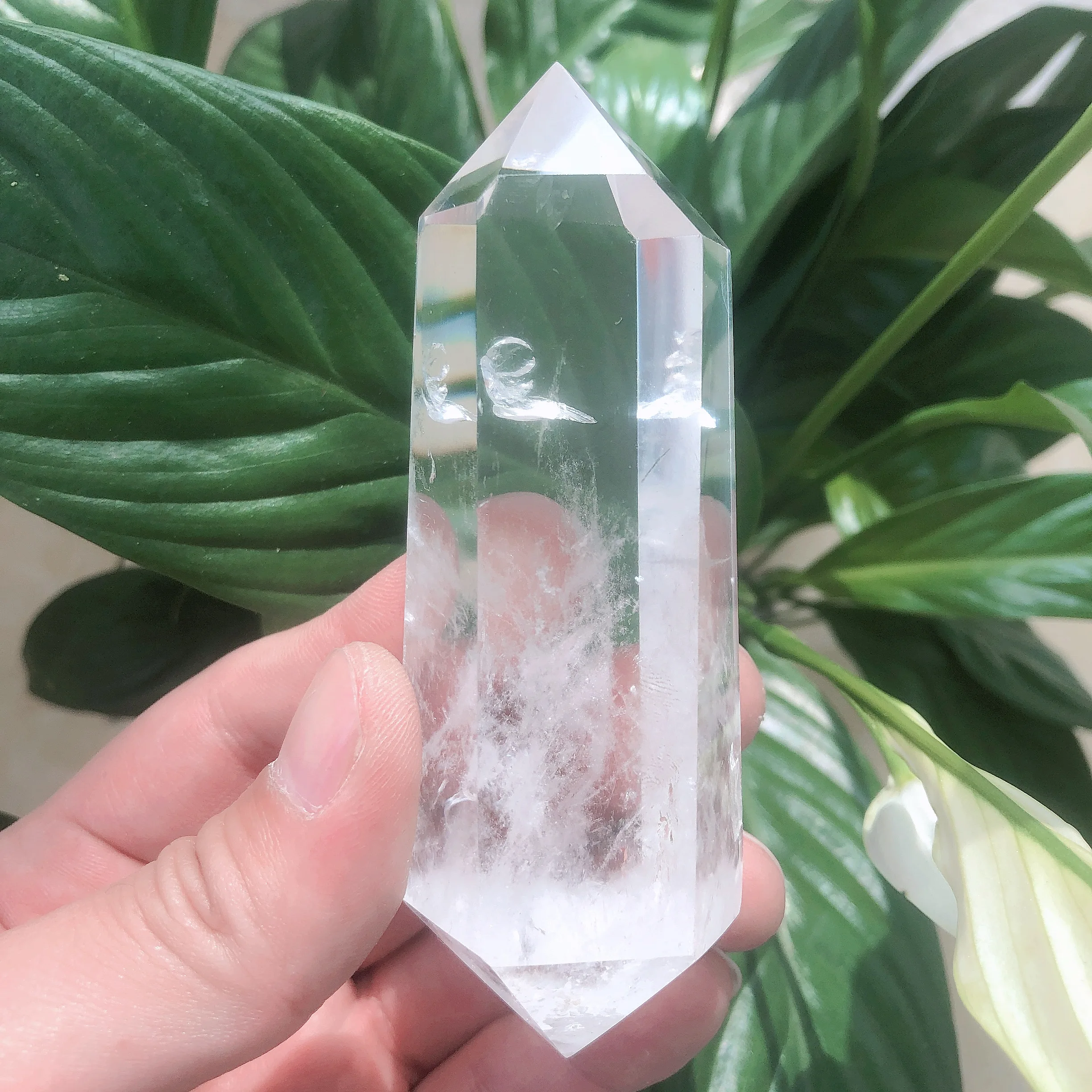 

Natural Crystal Clear Quartz Double Point Tower Energy Reiki Stone Room Home Office Aquarium Decoration Accessories Gemstone