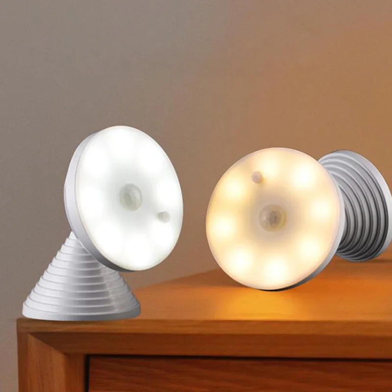 Вращающийся на 360 ° перезаряжаемый светильник с датчиком движения белый/теплый