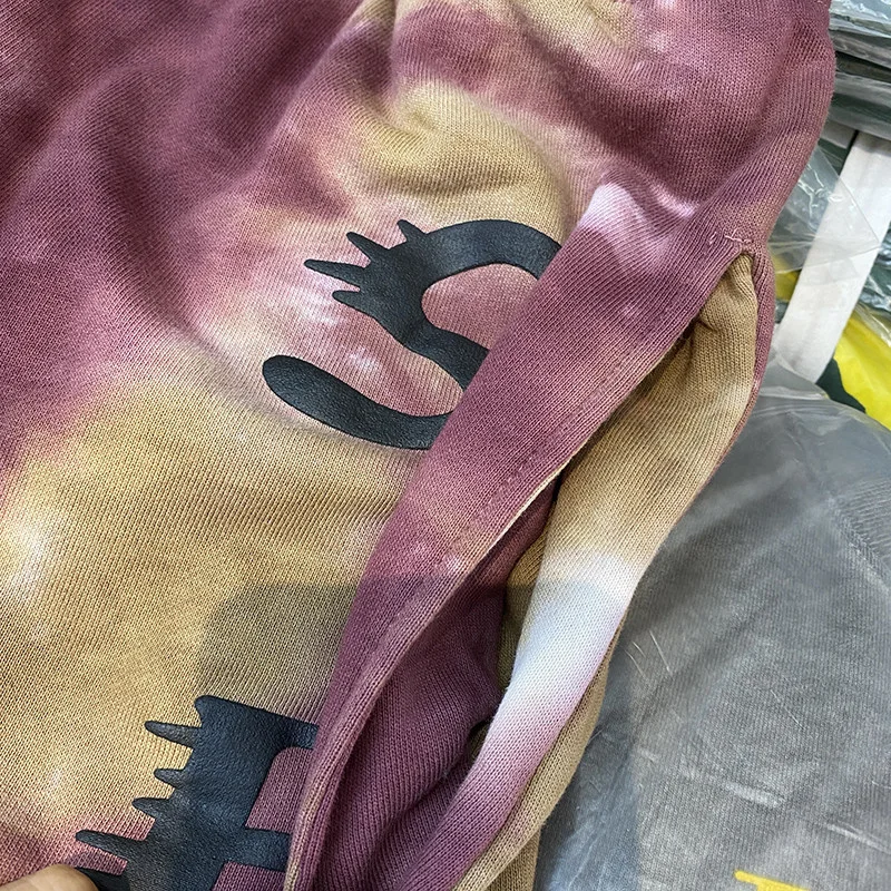 Брюки Tie Dye Kanye West махровые Хлопковые Штаны в стиле хип-хоп обслуживание по
