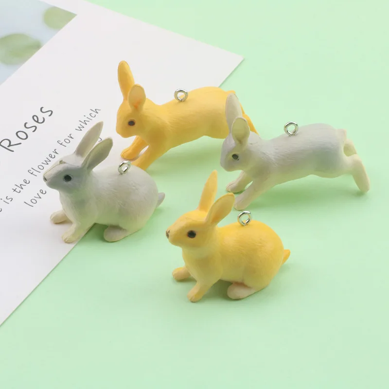 

2pcs Korea Funny Rabbit Resin Charms Cute DIY Findings New Handmade Creative Animal Keychain Earrings Pendants Jewelry C387