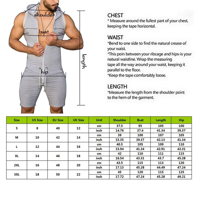 

2021 Mens One Piece Jumpsuit Casual Solid Color Sleeveless Jumpsuit Pockets Short Pants Hooded Romper