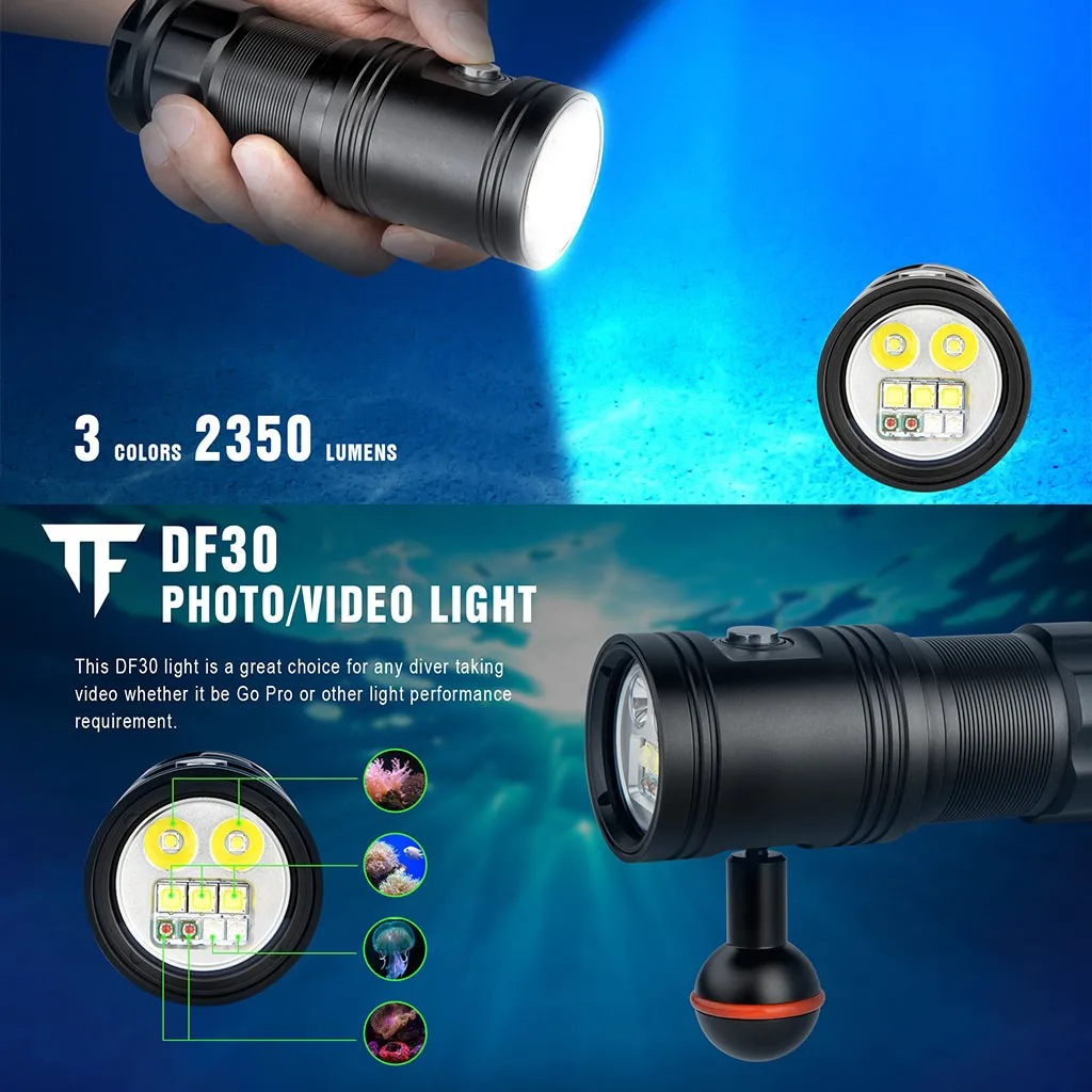 100 м светодиодный фонарик для дайвинга светильник фонарь подводного плавания