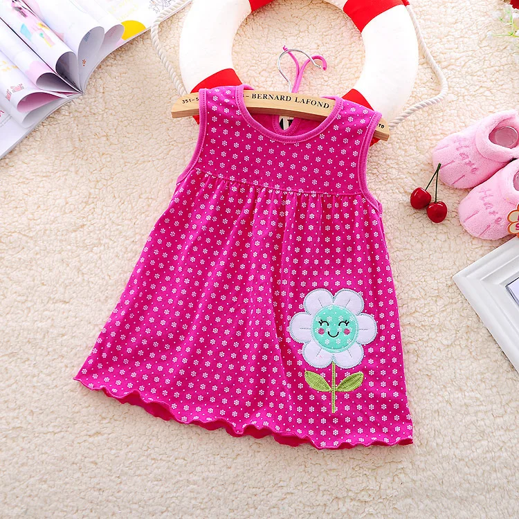 2021 Summer Girls Dress Cotton Multi-style Sleeveless Baby Dresses Flowers Strawberry Snail Butterfly Apple Children's Clothing | Детская