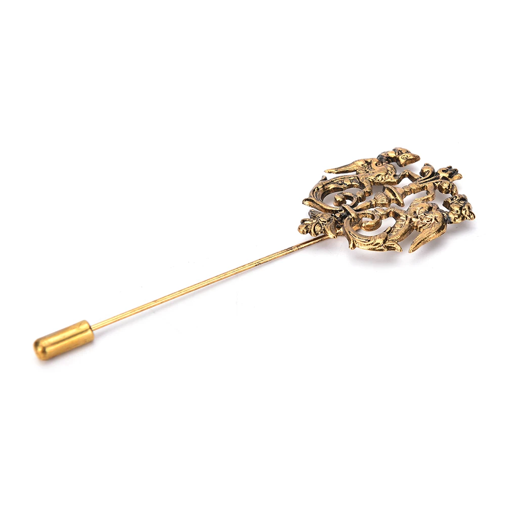 Классический полый двойной Лев нагрудные булавки для костюма аксессуары палка