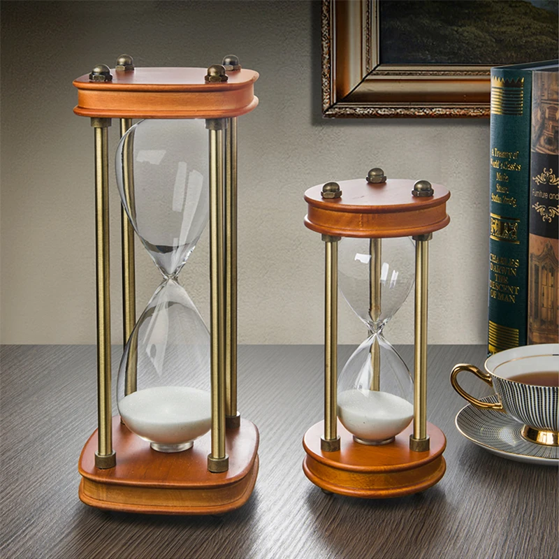 New Creative Hourglass Wood Sand Clock Toothbrush Sand Timer Hourglass 15 30 60 Minutes Timer Ornament Sand Watch Gift