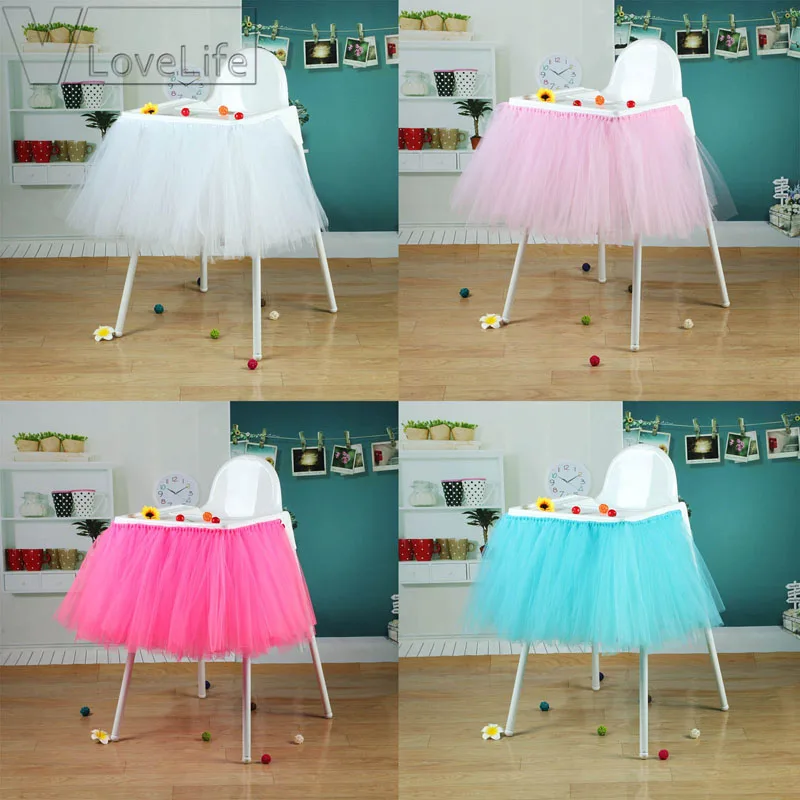 Тюлевая юбка-пачка для стула юбка детского дня рождения украшение высоких