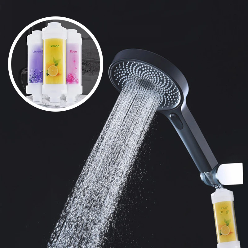 

Bathroom Accessories Shower Filter Water Purifier Set Lemon Fruits Vitamin C Shower Aroma Filter Bath Head Water Softener Filter