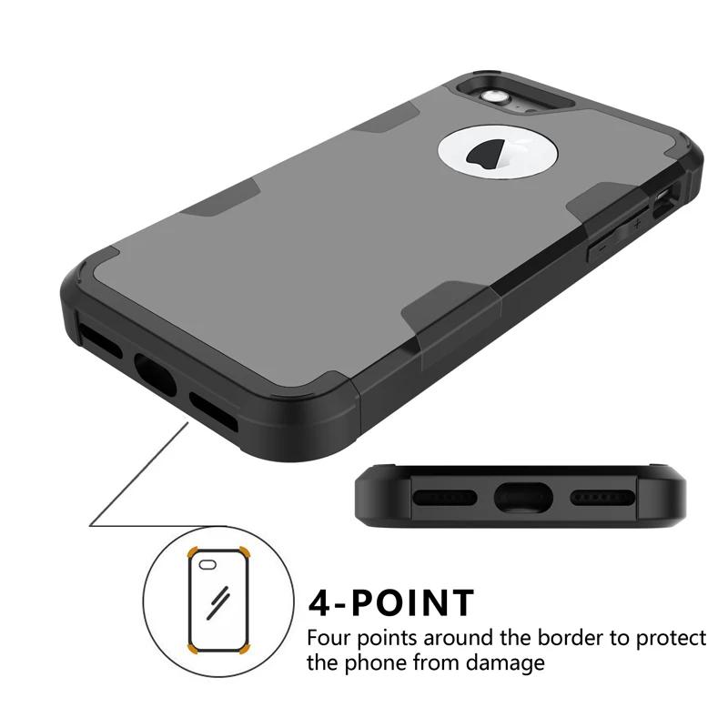 

Contrast Color Robot ShockProof Phone Cases For iPhone 6 7 8 Plus X Xs XR Max Silicone and PC Three-Proof Protective Cover
