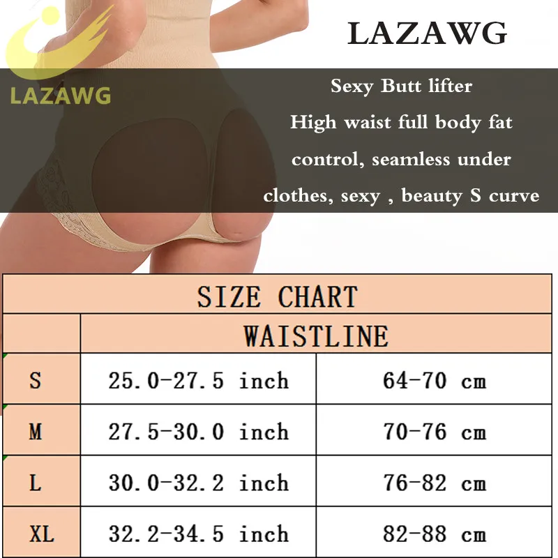 

LAZAWG Women's Butt Lifter Shaper Seamless Tummy Control Hi Waist Thigh Slimmer Shapers Seamless Shapewear Lace Edge Panties