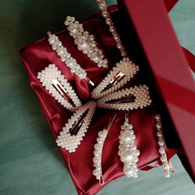 Заколки для волос с жемчужинами женщин и девочек заколки украшения аксессуары