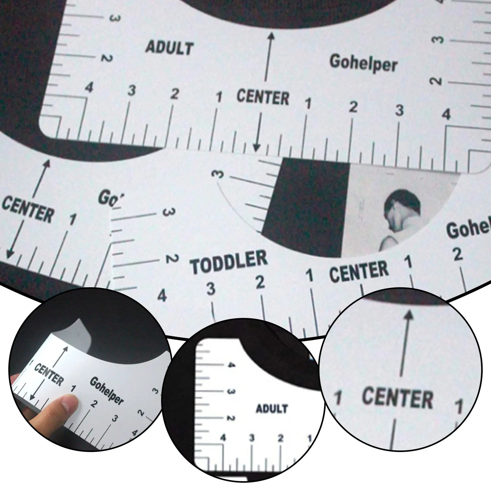 

4pcs/set T-Shirt Alignment Ruler Guide Fabric DIY Chart Sewing Ruler Tool Multifunctional Tailor Accessories Measuring Ruler