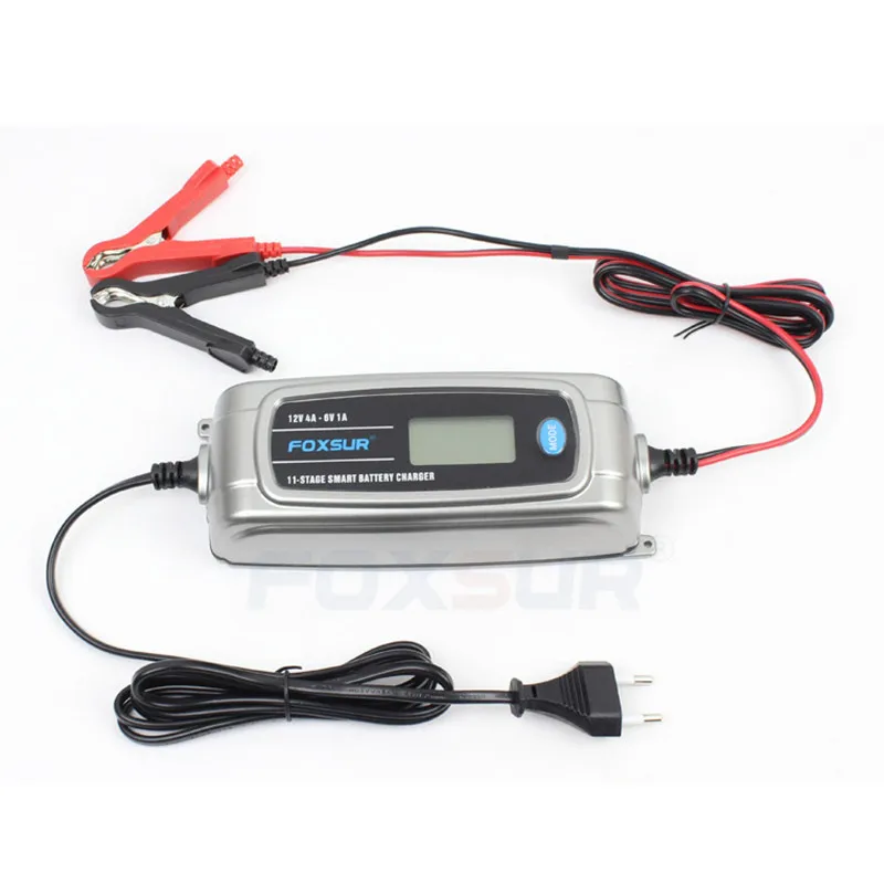 12 В 4A 6 в 1A 11 stage Smart Battery Charger EFB GEL AGM WET автомобильное зарядное устройство с ЖК