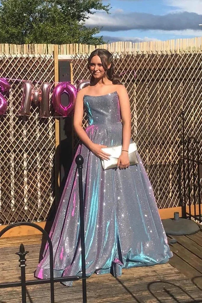 Sweetheart Shiny Sequins Evening Dresses Long 2020 Side Split Abiye Gece Elbisesi A-Line Robe De Soiree Vestidos Fiesta |