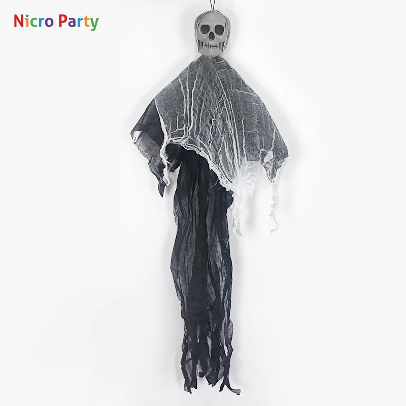 Черно белая марля Nicro украшения для Хэллоуина подвески праздника товары вечерние