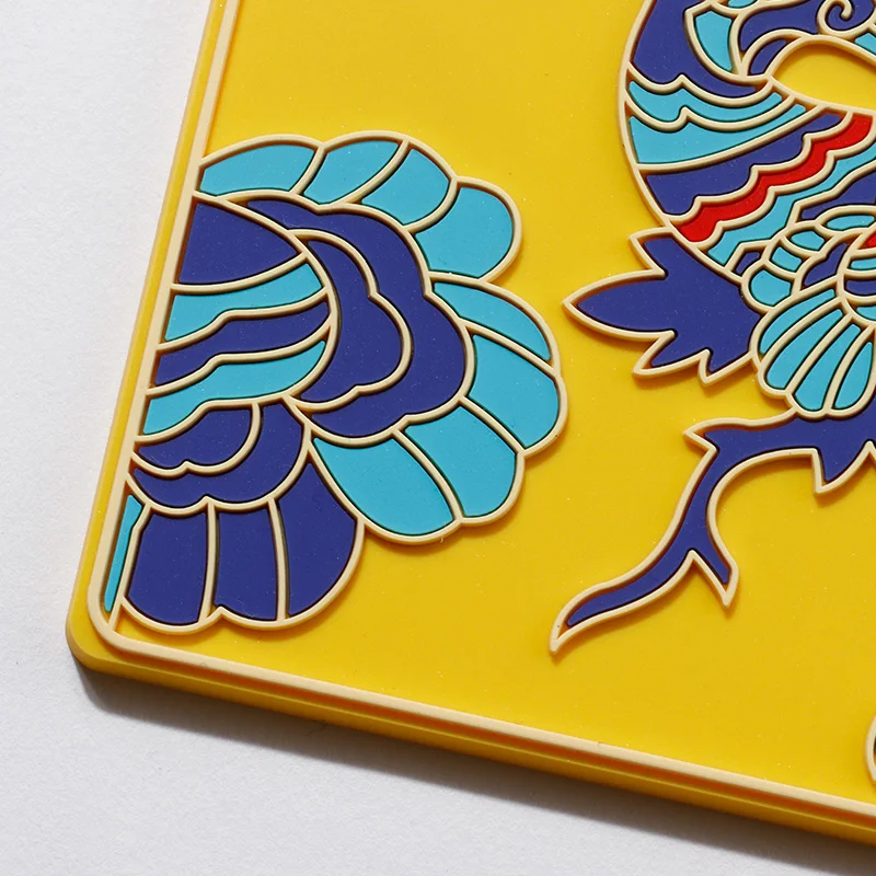 Винтажный коврик для стола изоляция силиконовых чашек нескользящий красный